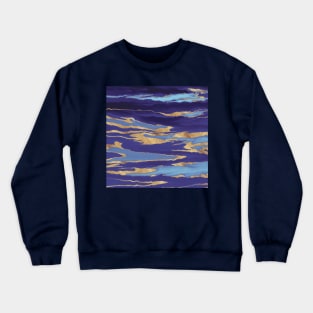 Gold Purple Marble Abstract Painting Crewneck Sweatshirt